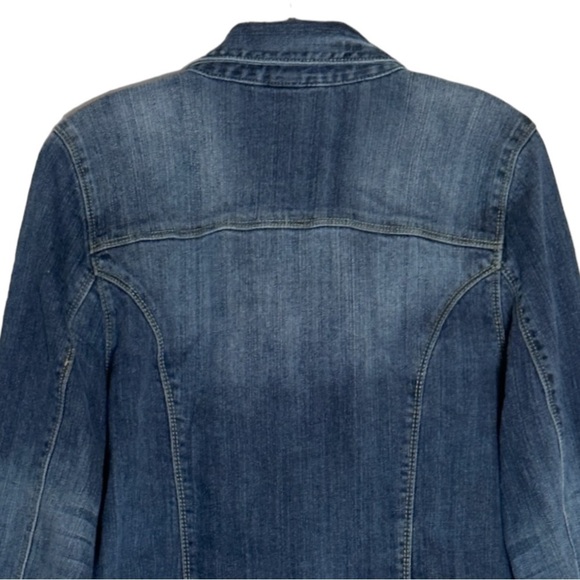 Lane Bryant Studded Crop 12 Trucker Jean Jacket Stretch Denim 90s Y2K - Picture 5 of 8